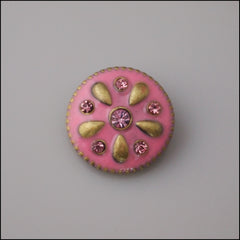 Pink Crystal and Enamel Snap Button - Find Something Special