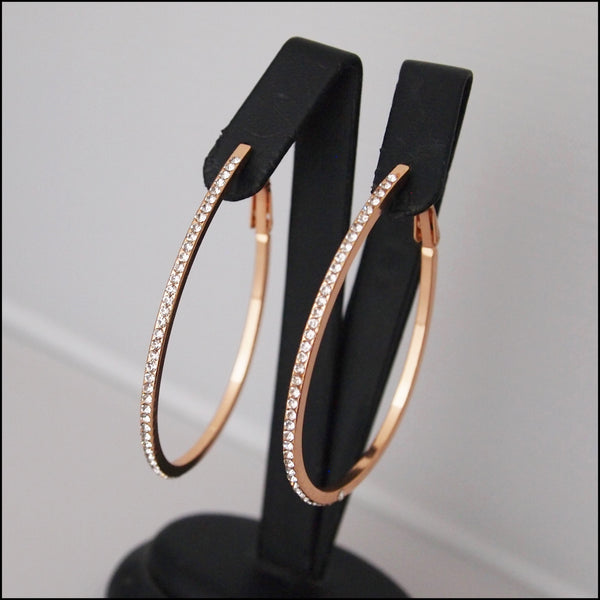 Large Tear Drop Crystal Hoops