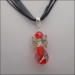 Glass Angel Pendant - Red - Find Something Special