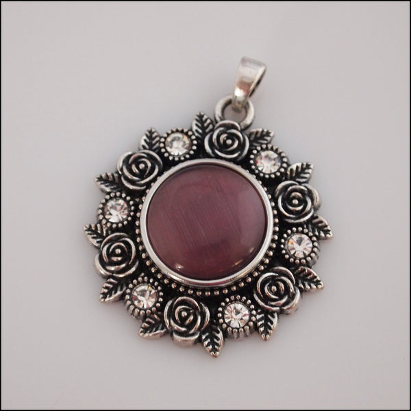 Rose Garden Snap Pendant with Snap Button