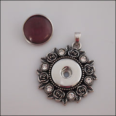 Rose Garden Snap Pendant with Snap Button - Find Something Special