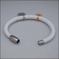Single Leather Charm Bracelet - White - Find Something Special