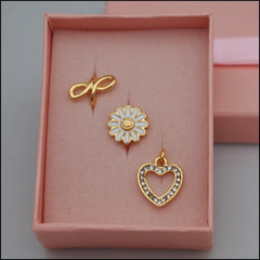 Leather Bracelet Charms Set 4 - Gold Plated - Find Something Special