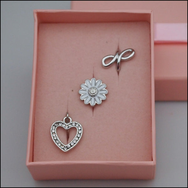 Leather Bracelet Charms Set 4 - Silver Plated