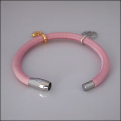 Single Leather Charm Bracelet - Pink - Find Something Special
