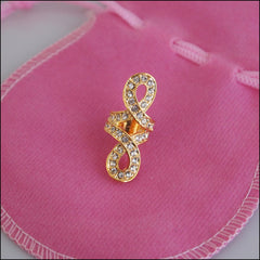 Large Crystal Knot Charm - Gold Plated - Find Something Special