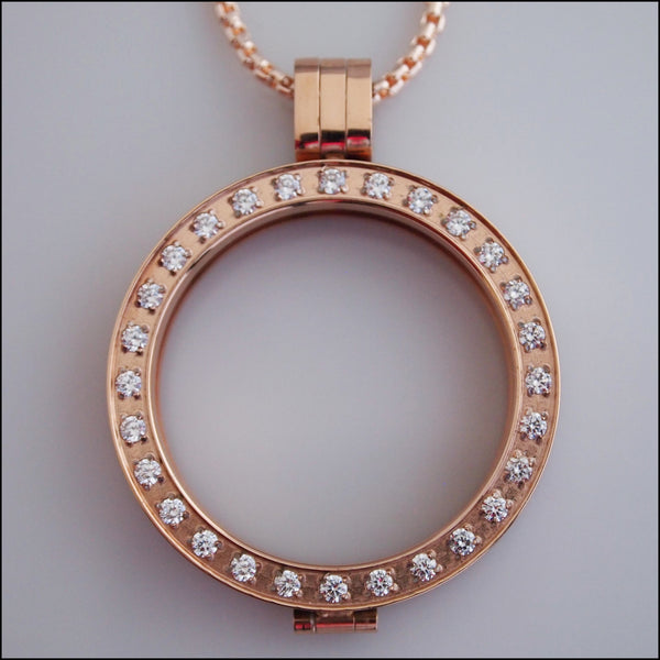 Crystal Coin Holder Pendant - Rose Gold