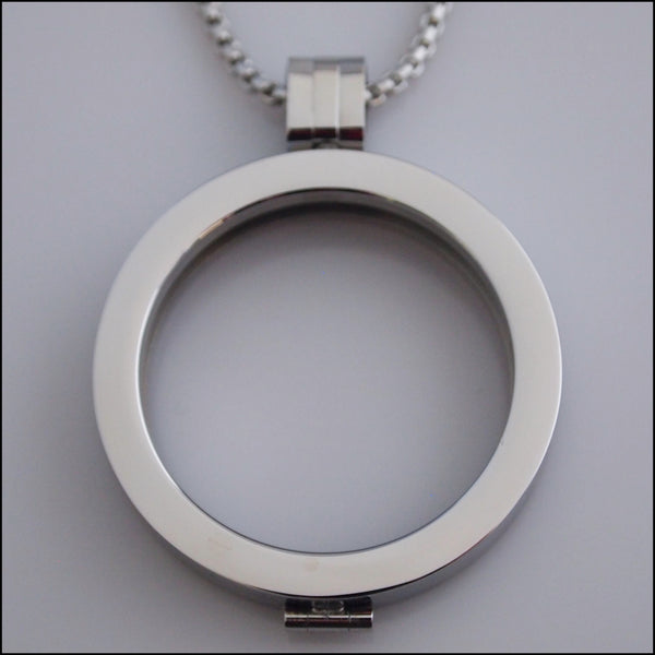 Simple Coin Holder Pendant - Silver