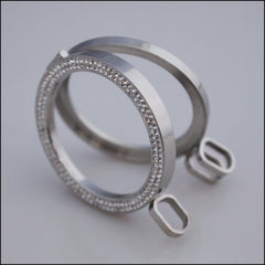 Double Crystal Coin Holder Pendant - Silver - Find Something Special
