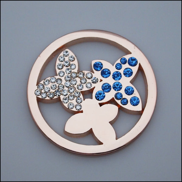 Coin for Coin Pendant - Butterflies Rose Gold