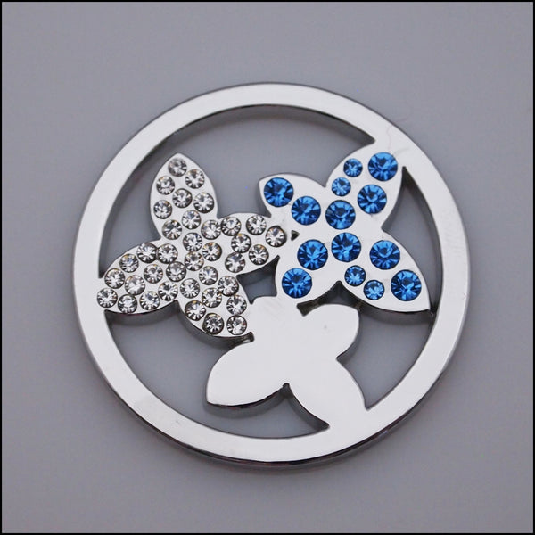 Coin for Coin Pendant - Butterflies Silver