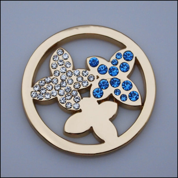 Coin for Coin Pendant - Butterflies Gold