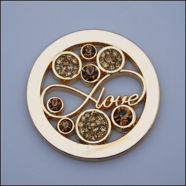 Coin for Coin Pendant - "Love" Gold