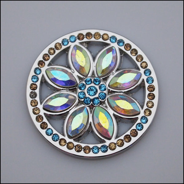 Coin for Coin Pendant - Crystal Daisy Silver