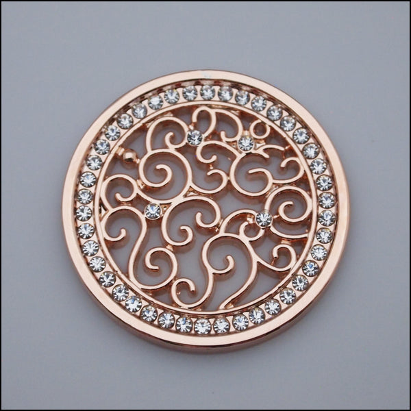 Coin for Coin Pendant - Decorative Swirls Rose Gold