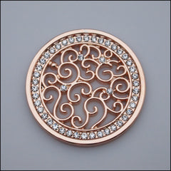 Coin for Coin Pendant - Decorative Swirls Rose Gold - Find Something Special