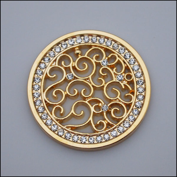 Coin for Coin Pendant - Decorative Swirls Gold