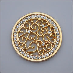 Coin for Coin Pendant - Decorative Swirls Gold - Find Something Special