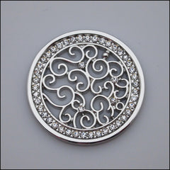 Coin for Coin Pendant - Decorative Swirls Silver - Find Something Special
