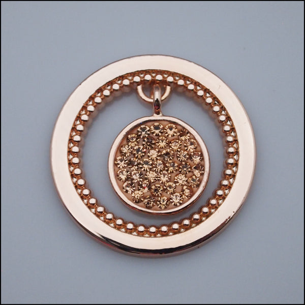 Coin for Coin Pendant - Swinging Disc Rose Gold