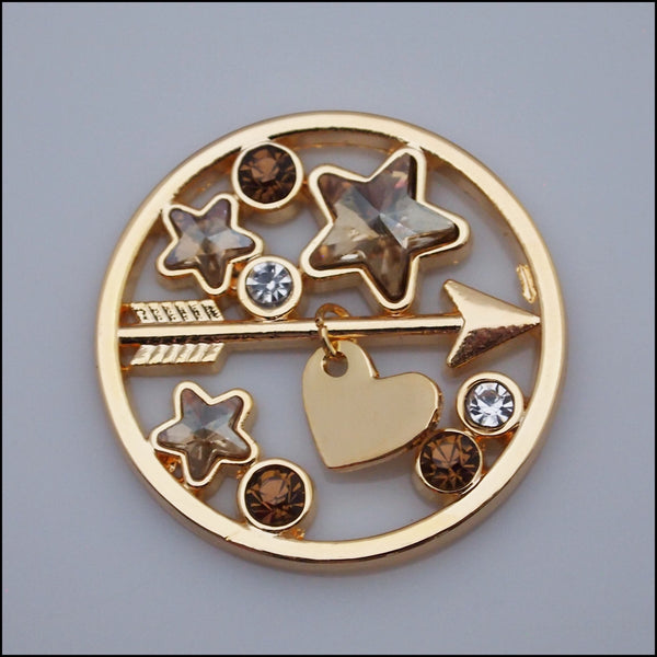 Coin for Coin Pendant - Heart and Arrow Gold