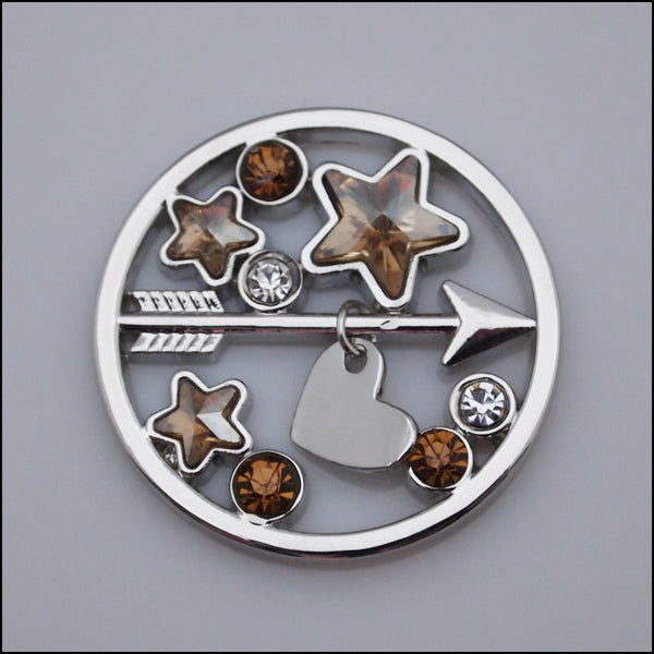 Coin for Coin Pendant - Heart and Arrow Silver