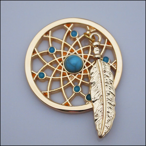 Coin for Coin Pendant - Dream Catcher Gold