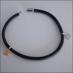 Double Leather Charm Bracelet - Black - Find Something Special - 2