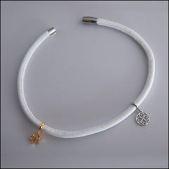 Double Leather Charm Bracelet - White - Find Something Special - 2