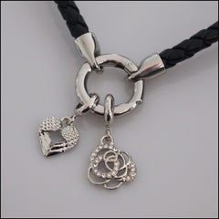Rolo Leather Bracelet with Charms - Silver Plated - Find Something Special - 2