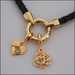 Rolo Leather Bracelet with Charms - Gold Plated - Find Something Special - 2