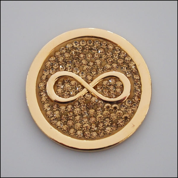 Coin for Coin Pendant - Crystal Infinity Gold