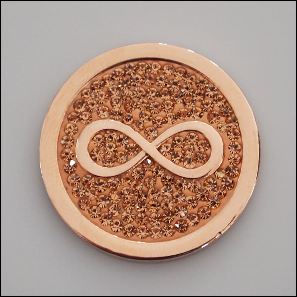 Coin for Coin Pendant - Crystal Infinity Rose Gold