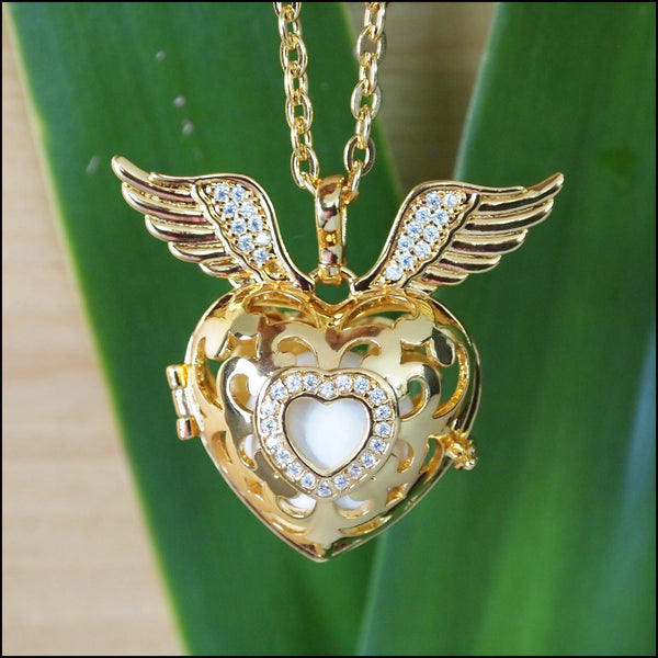 Crystal Winged Heart Harmony Ball - 18mm