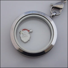 Santa Silver Floating Charm