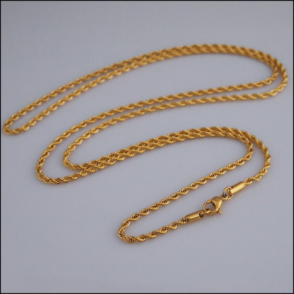 Gold Twist Chain for Coin Pendant