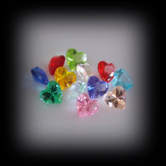 Floating Crystal Heart Cluster