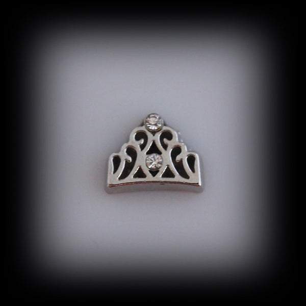Silver Crown Floating Charm
