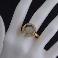 Magnetic Coin Crystal Ring - Gold
