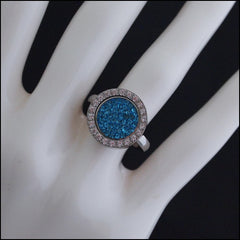 Magnetic Coin Crystal Ring - Silver