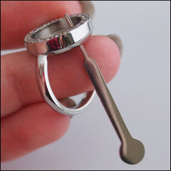 Magnetic Coin Crystal Ring - Silver