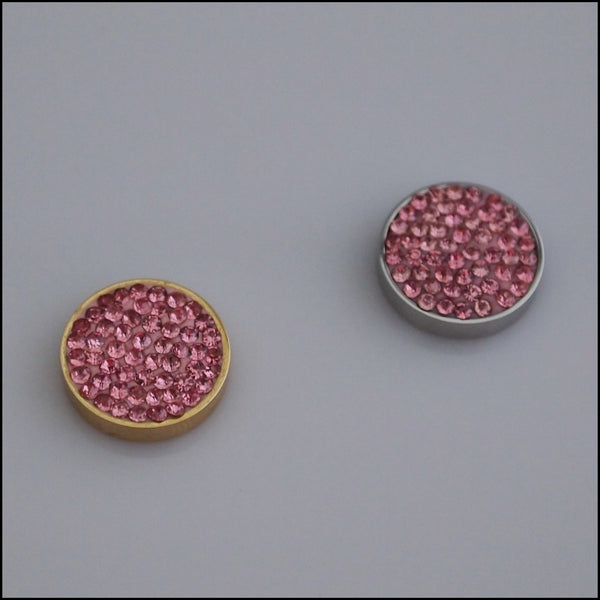 Pave Crystal Pink 12mm Magnetic Coin