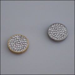 Pave Crystal White 12mm Magnetic Coin