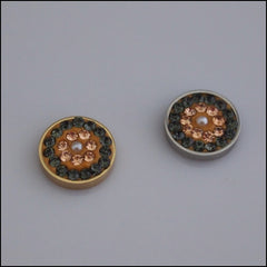 Pave Crystal Grey/Champagne 12mm Magnetic Coin