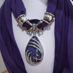 Pendant Scarf - Purple