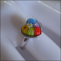 Murano Glass Heart Ring and Studs Set by Alan K