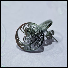 Stainless Steel Tree of Life Pendant & Earring Set