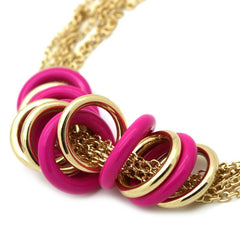 Pink and Gold Hoops Necklace - Find Something Special