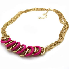 Pink and Gold Hoops Necklace - Find Something Special