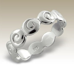 Band of Swirls Sterling Silver Stacking Ring - Find Something Special